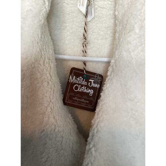 NWT Matilda Jane Plaid Faux Fur Lined Open Front Reversible Vest Gray Small - Picture 6 of 12